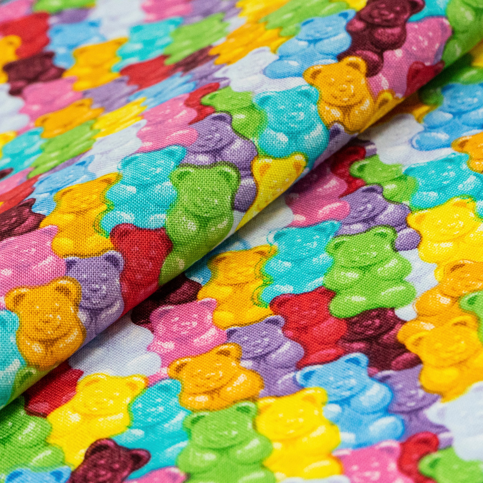 SINGER Rainbow Gummy Bears Cotton Fabric